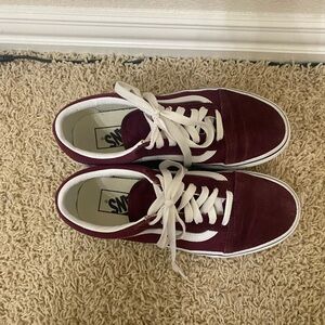 Maroon platform vans